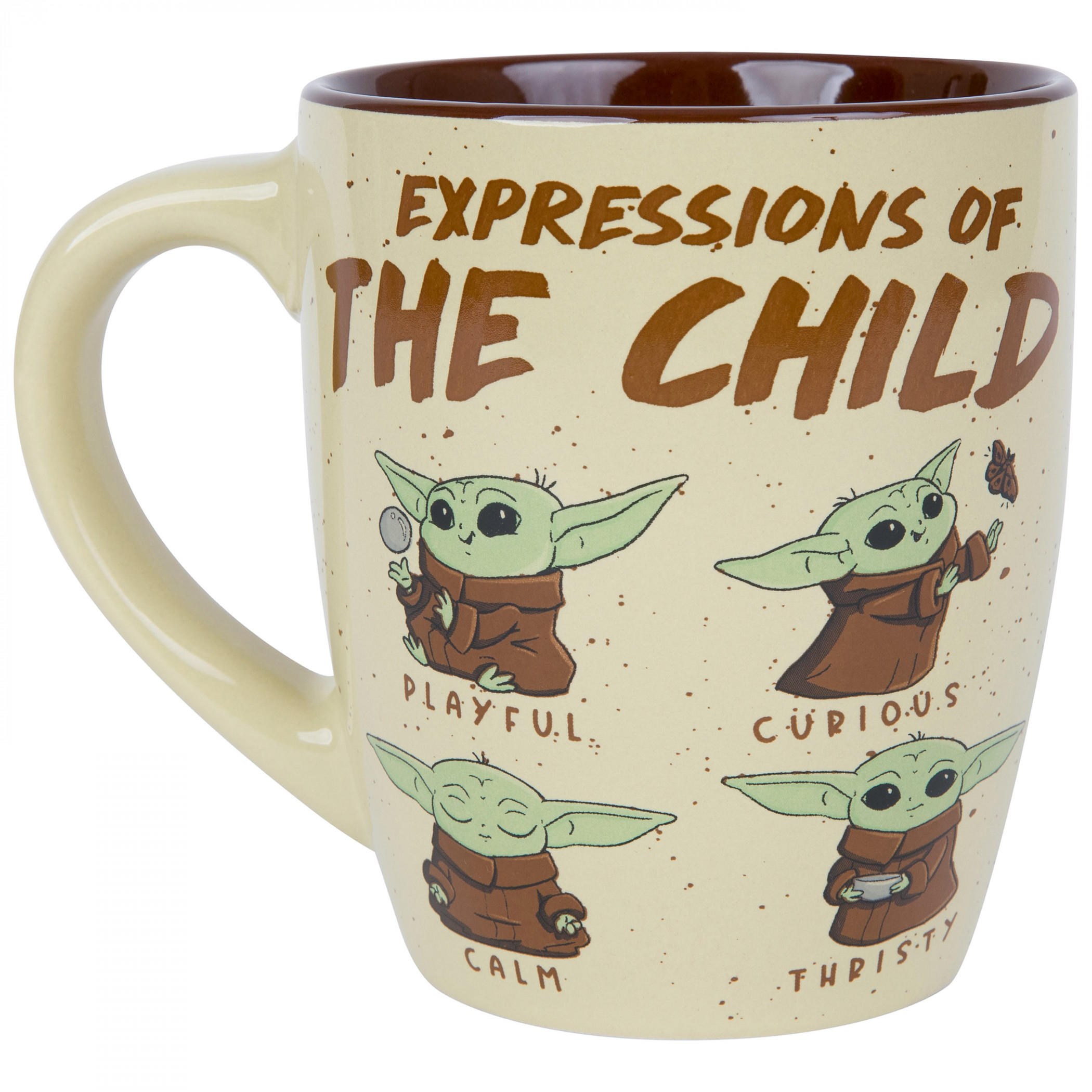 Star Wars The Mandalorian Grogu Expressions 25oz Curved Ceramic Mug